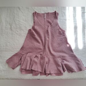 Free People Modern Boho Cottagecore Tunic Rose Pink Blouse Size XS